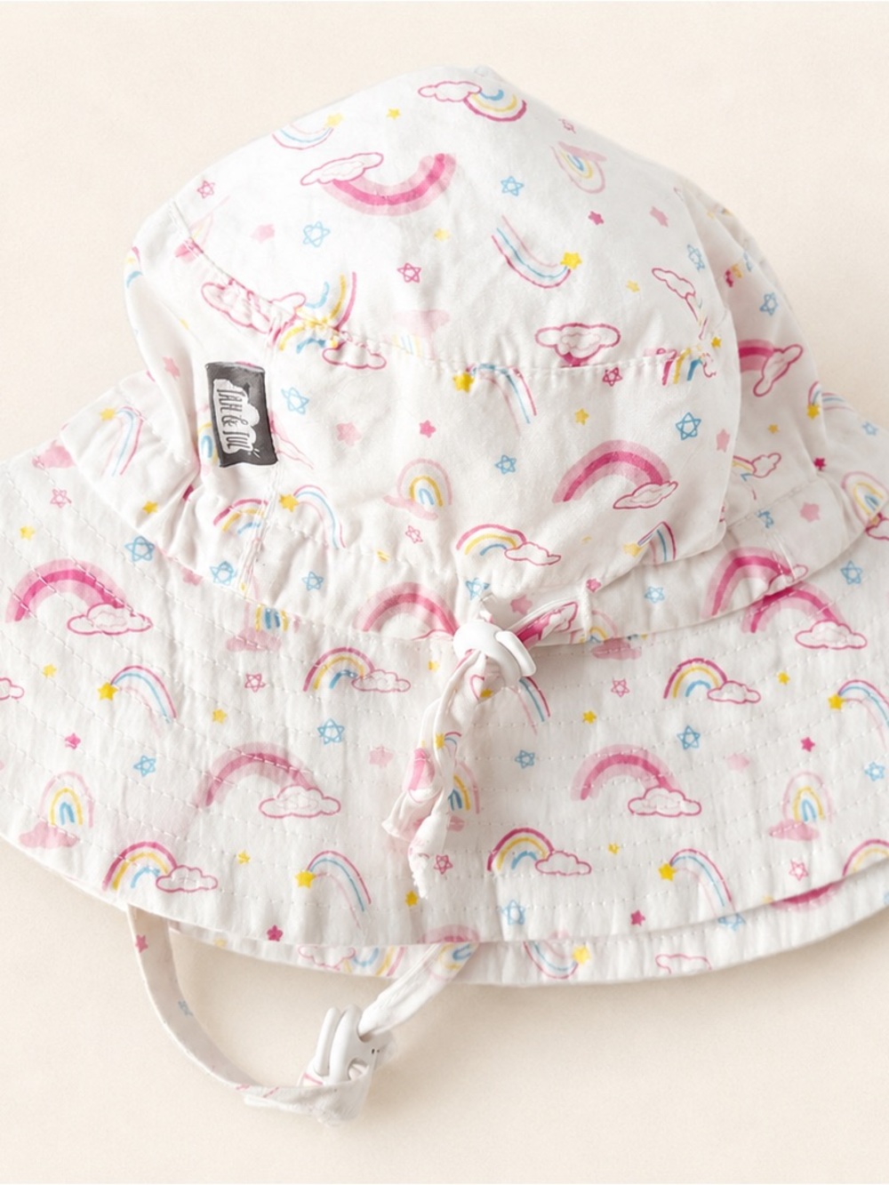 Jan & Jul Kids Cotton Floppy Hat / Baby Sun Hat with Pink Rainbow Print